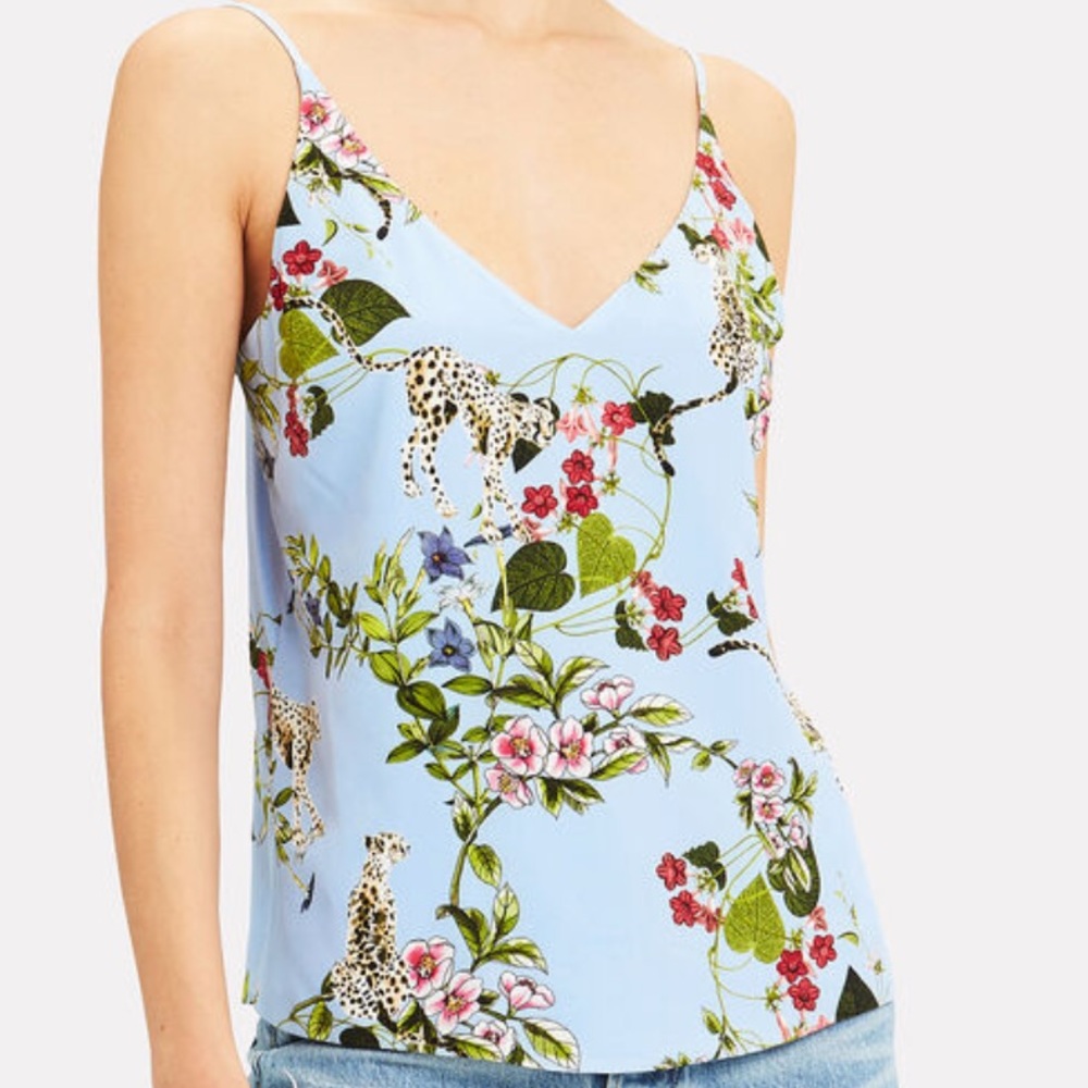 L'AGENCE
Light blue leopard Gabriella Floral Tank camisole size S